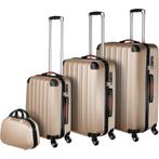 tectake Kofferset met beautycase 4-delig - champagne, Handtassen en Accessoires, Uiterlijk | Cosmetica en Make-up, Verzenden, Nieuw
