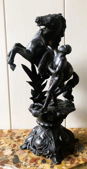 After Guillaume Coustou - sculptuur, Horse with Handler - ca, Antiek en Kunst, Antiek | Keramiek en Aardewerk