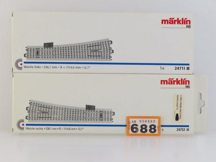 Märklin H0 - 24711/24712 - Modeltreinsporen (2) - 2 Slanke, Hobby en Vrije tijd, Modeltreinen | H0