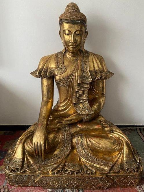 Grande Mandalay Bouddha Bhumisparsha 105 cm x 90 cm x 60 cm, Antiek en Kunst, Kunst | Niet-Westerse kunst