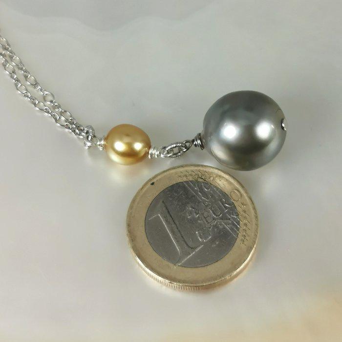 Halsketting Zilver Parel - Parel - Tah-SSP Ø 6,5 tot 14,5 mm, Handtassen en Accessoires, Kettingen