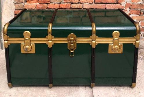 Opbergkoffer - hard hout, Messing - koloniale bouw, Antiek en Kunst, Curiosa en Brocante