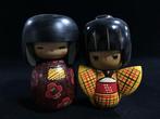 Set van 5 / Japanse vintage houten Kokeshi-poppen (hoogte: