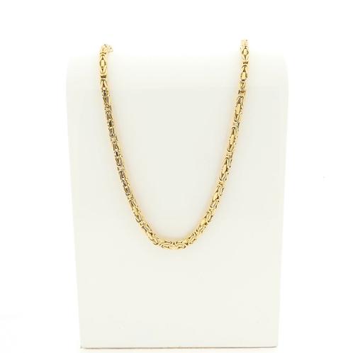 Gouden koningsschakel ketting | 45,5 cm, Handtassen en Accessoires, Kettingen, Overige kleuren, Gebruikt, Goud, Ophalen of Verzenden
