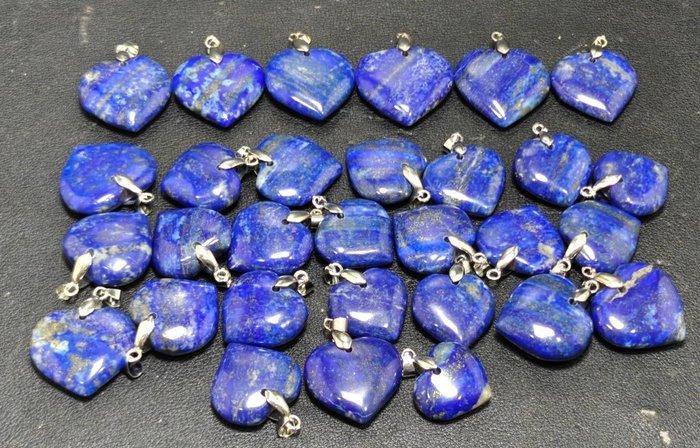 Lapis Lazuli edelsteen Hartvormige hangers - Hoogte: 32 mm -, Verzamelen, Mineralen en Fossielen