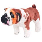 vidaXL Speelgoedbulldog staand XXL pluche wit en bruin, Verzenden