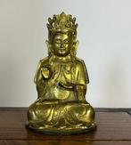 Chinese vergulde bronzen beeld van Guanyin - 20e eeuw, Antiek en Kunst
