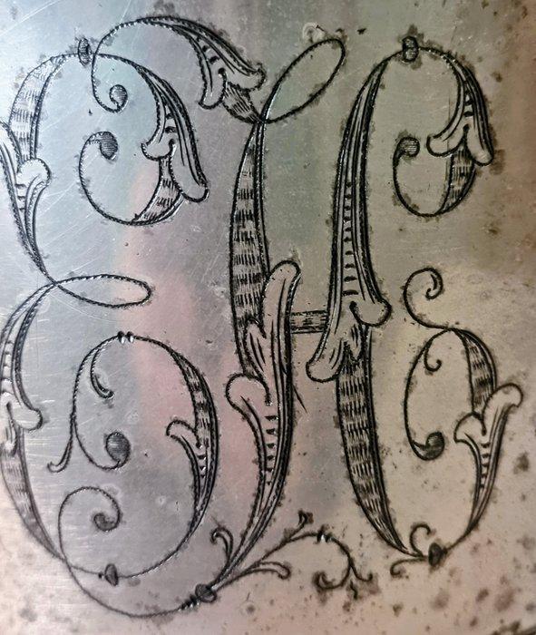 Ijsemmer - Tin - Gepunteerde zinken sektkühler, Antiek en Kunst, Antiek | Meubels | Tafels