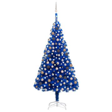 vidaXL Kunstkerstboom met verlichting en kerstballen 240 cm