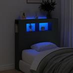 vidaXL Tête de lit à LED noir 100x18,5x103,5 cm bois, Neuf, Verzenden