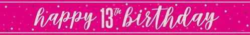 Happy Birthday Banner Roze 13 Jaar 2,75m, Hobby & Loisirs créatifs, Articles de fête, Envoi