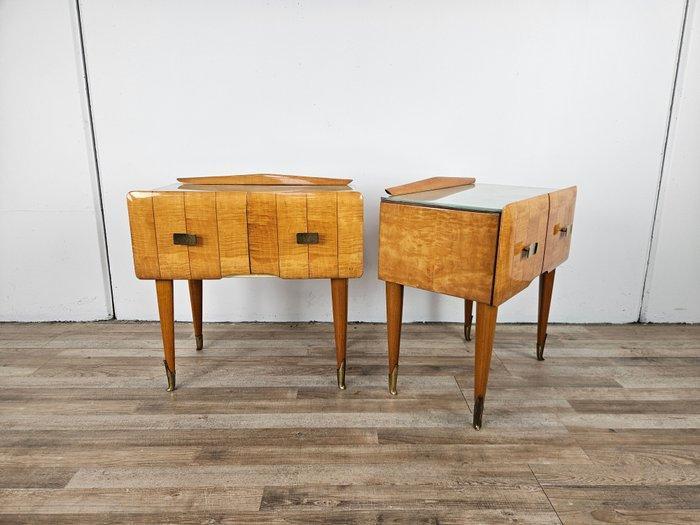 Nachtkastje (2) - Nachtkastjes uit de jaren 50 in esdoorn, Antiek en Kunst, Kunst | Designobjecten