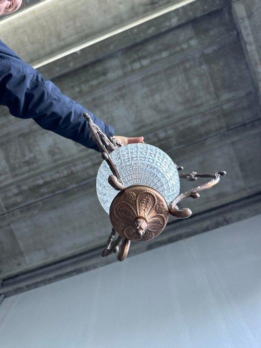 Kroonluchter - Glas, Messing - Kroonluchter voor zolder, Antiek en Kunst, Curiosa en Brocante