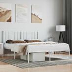 vidaXL Bedframe met hoofdbord metaal wit 160x200 cm, Huis en Inrichting, Slaapkamer | Bedden, Verzenden, Nieuw