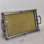 Dienblad - Aluminium, Glas, Hout, stof - Serveerschaal, Antiek en Kunst