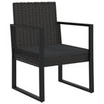Tuinstoel Zwart Poly Rattan | Tweede Kansje | OP=OP, Tuin en Terras, Verzenden, Nieuw, Rotan