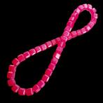 Armband Rubis korund rood. Zijde vierkante facetparels van