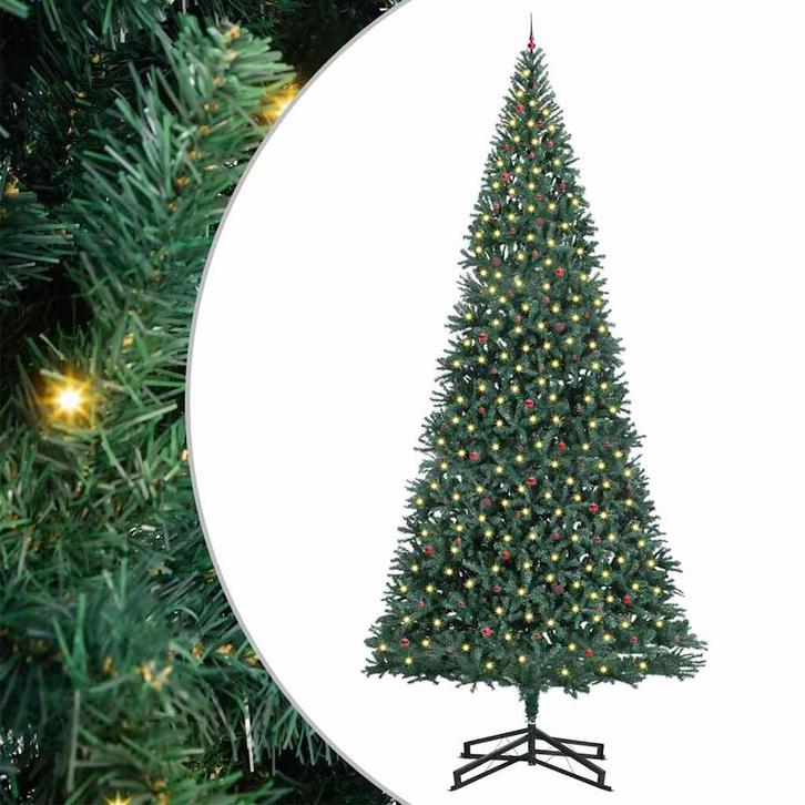 vidaXL Kunstmatige Voorverlichte Kerstboom met Ballenset, Diversen, Kerst, Nieuw, Verzenden