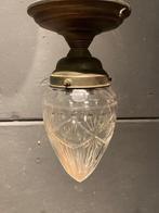 Lampe - Verre, Laiton - Plafonnier en laiton