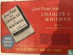 Untermeyer, Louis - Great poems from Chaucer to Whitman A..., Boeken, Gedichten en Poëzie, Verzenden, Gelezen