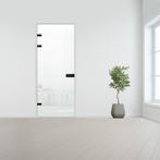 Glazen binnendeur XL voor stomp kozijn zwart beslag-Satijn g, Verzenden, Nieuw