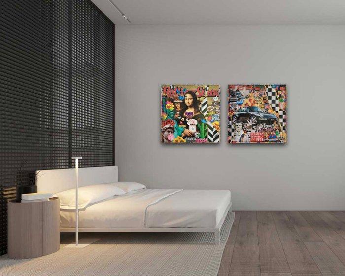 Stéphanie Godann - Monna Lisa & Porsche 911, Antiek en Kunst, Kunst | Schilderijen | Modern