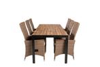Bois tuinmeubelset tafel 90x205cm en 6 stoel Padova naturel,