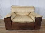 Fauteuil - Cuir - Fauteuil en cuir et daim avec pouf