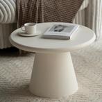 Salontafel Mangohout Rond Maya Microcement 60 Beige cm, Verzenden