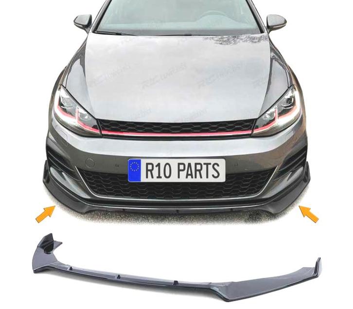 SPOILER LAME FRONTAL VOLKSWAGEN VW GOLF 7 7.5 GTI NOIR BRILL, Auto-onderdelen, Carrosserie, Verzenden