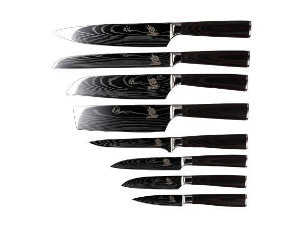 Veiling - Messerhai 8dlg Messenset Carbonstaal Sakura, Maison & Meubles, Cuisine | Ustensiles de cuisine