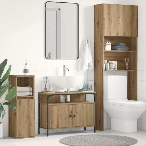 vidaXL Wastafelonderkast artisanaal eikenkleurig 80 x 30 x, Huis en Inrichting, Tafels | Kaptafels, Nieuw, Verzenden
