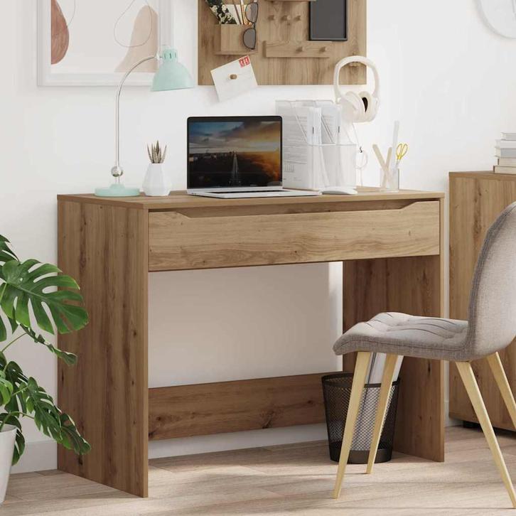 vidaXL Bureau met lade Artisan Eiken 100 x 50 x 78 cm, Huis en Inrichting, Bureaus, Nieuw, Verzenden