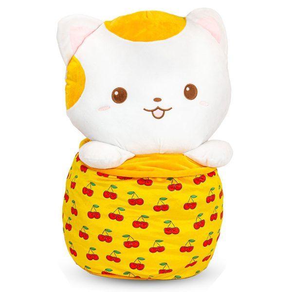 Play by Play Sitting Cat in Bubble Tea Pluche 60CM-Geel, Kinderen en Baby's, Speelgoed | Knuffels en Pluche, Ophalen of Verzenden