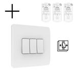 Slimme Draadloze Wandschakelaar | Wit | RF 433Mhz | 3 knoppe, Verzenden