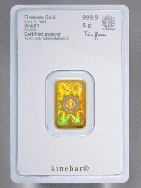 5 grammes - Or .999 - Heraeus, Germany, Kinebar - Scellé, Postzegels en Munten, Edelmetalen en Baren