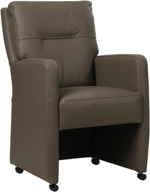 Bruine leren landelijke eetkamerfauteuil - Toledo Leer Moss, Huis en Inrichting, Stoelen, Overige kleuren, Eén, Nieuw, Leer, Ophalen of Verzenden
