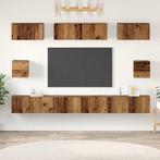 vidaXL TV Kast Set Wandgemonteerd 8 pcs Oud hout Bewerkt, Verzenden, Nieuw