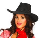 Zwarte Cowboy Hoed Leer, Verzenden, Nieuw