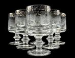 Drinkset (6) - Glas, Zilver - Wijn- of waterglazen, Antiek en Kunst