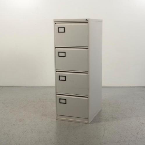 Dossierkast Officenow - Lichtgrijs - 132 x 47 cm - 4 laden, Huis en Inrichting, Kasten | Roldeurkasten en Archiefkasten, Gebruikt