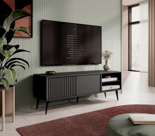 TV-Meubel antraciet 135x40x48 1 klep zwart, Huis en Inrichting, Kasten |Televisiemeubels, 25 tot 50 cm, Nieuw, 100 tot 150 cm