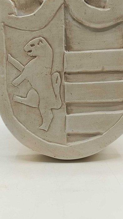 sculptuur, Stemma araldico - 26 cm - marmerstof, Antiquités & Art, Curiosités & Brocante