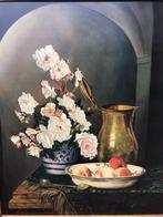 L. Dam (XX) - Groot bloemstilleven met fruit, Antiquités & Art