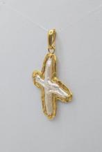 Pendentif en forme de croix - 19,2 carats Or jaune - Perle