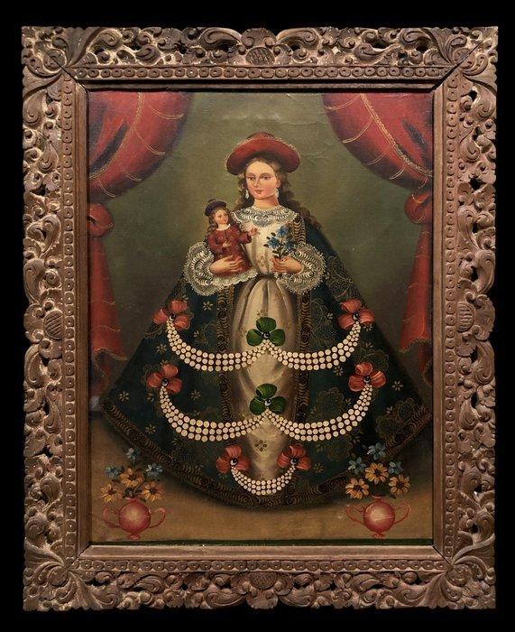École de Cusco (XX) - Notre-Dame de Pomatá, Antiquités & Art, Art | Peinture | Classique