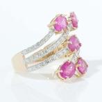 Trouwring - 14 karaat Geel goud - 2.73ct. tw. Robijn -