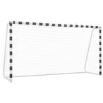 vidaXL Voetbaldoel 300x160x90 cm metaal zwart en wit, Sport en Fitness, Voetbal, Verzenden, Nieuw