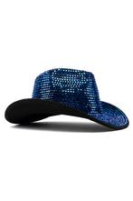 Cowboyhoed Blauw Strass Steentjes Blauwe Cowgirl Western Hoe, Kleding | Dames, Ophalen of Verzenden, Nieuw