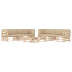 vidaXL 6-delige Loungeset pallet met kussens geïmpregneerd, Tuin en Terras, Verzenden, Nieuw, Loungeset